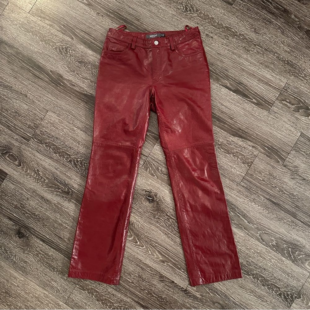 Gap Vintage Burgundy Leather Bootcut Pants
